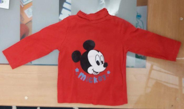 T-shirt col roulé & manches longues garçon 9 mois - mickey - photo numéro 1