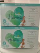 2 cartons de couches Pampers harmonie taille 2