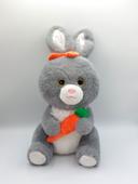 Peluche doudou lapin gris blanc et sa carotte 32 cm sans les oreilles DOHO international TTBE