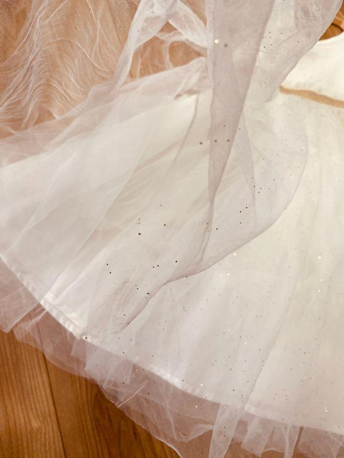 Taille 4 ans robe longue créateur fille TAO blanche crème dorée * tulle scintillant * 🌷 - photo numéro 6