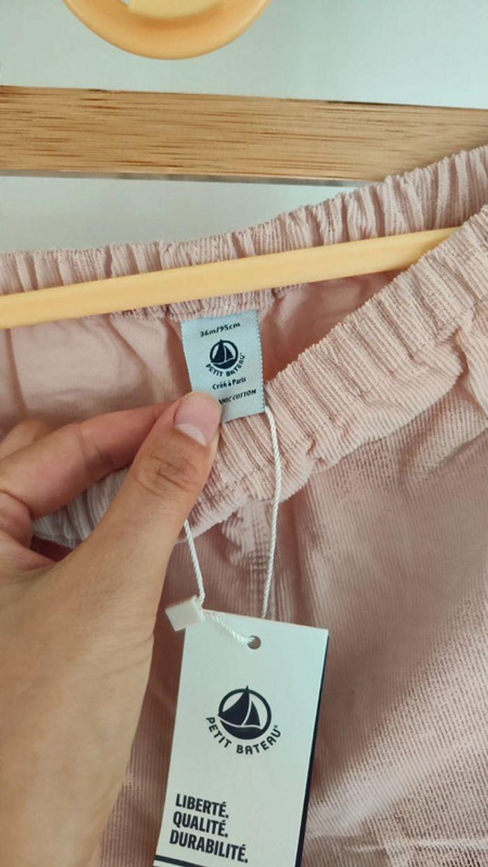 Pantalon velours fin rose 36 mois - photo numéro 2