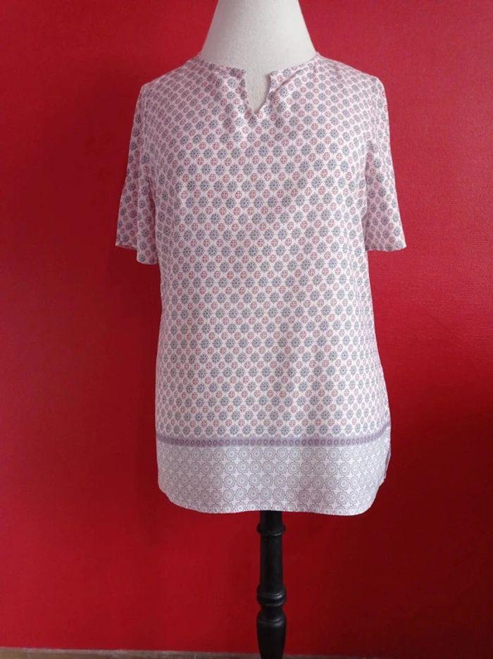 Blouse Damart taille 44 blanche à motifs - photo numéro 4