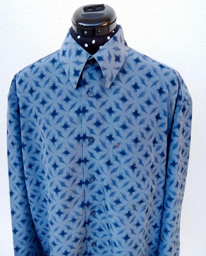 Chemise manches longues bleu à motifs Laurent Cerrer taille 4 ou XL - photo numéro 5