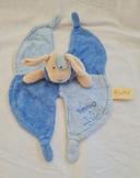 Doudou plat bleu - Chien Bamboo - Baby Nat