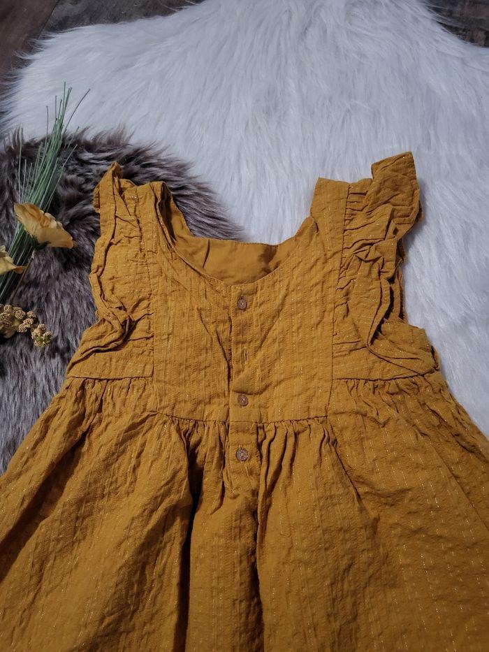 Robe d'été fleuris jaune moutarde fille taille 5 ans du pareil au même - photo numéro 6