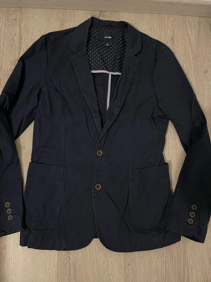 Veste style blazer bleu marine bouton aux manches kiabi taille M - photo numéro 3