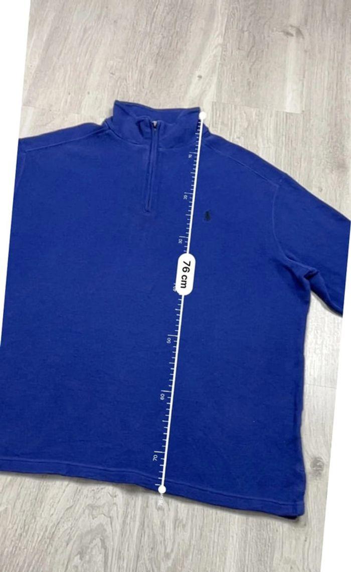 👕 Half Zip, Quart Zip, sweat col roulé à fermeture Ralph Lauren Bleu Violet Taille L 👕 - photo numéro 2