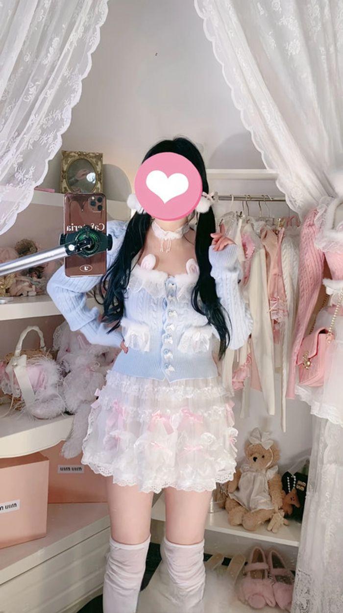 Pull en maille Blue Lolita Cute Kawaii Bunny Cosplay Babyblue - photo numéro 8