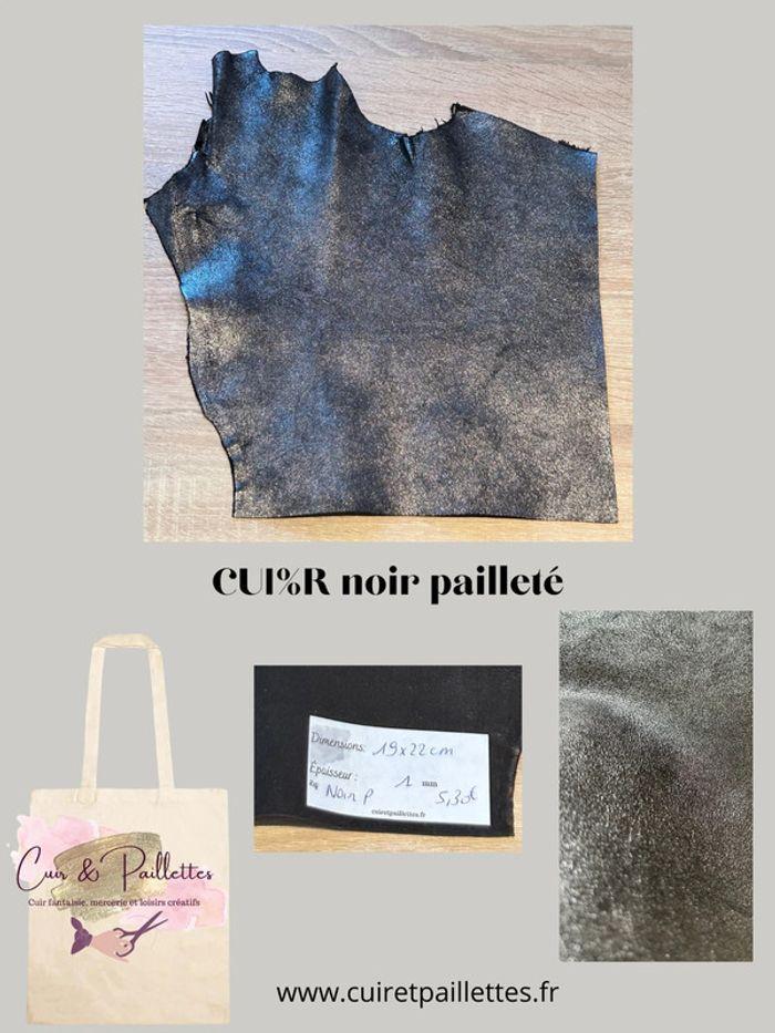 Sac en CUIR noir pailletée - photo numéro 1