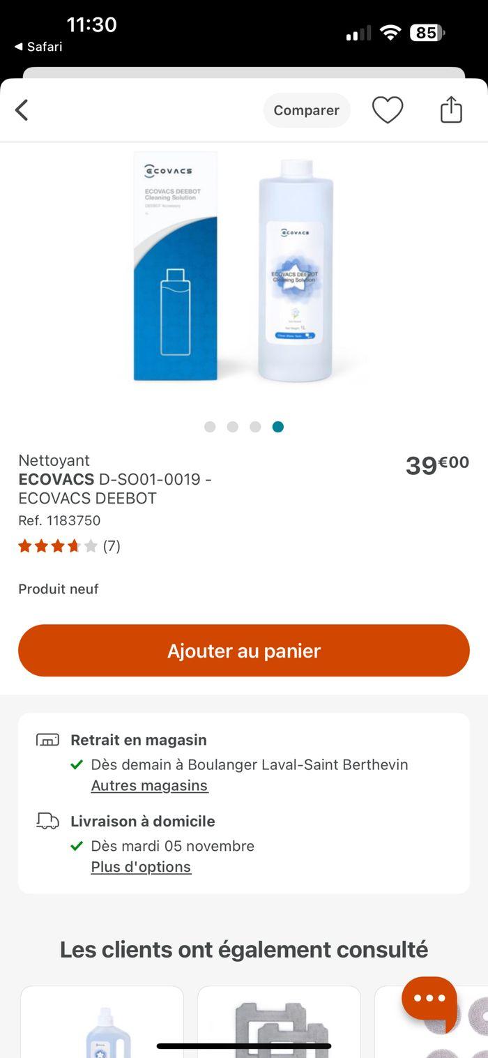 Solution lavage ecovacs - photo numéro 2