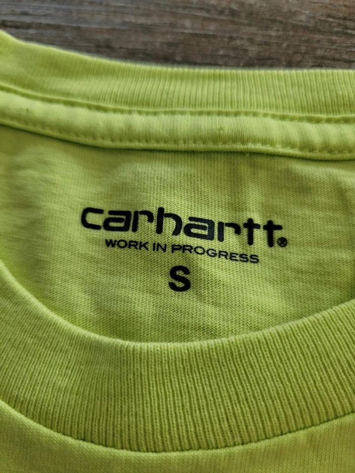 T-shirt Carhartt Vert Taille S Logo Brodé - photo numéro 7