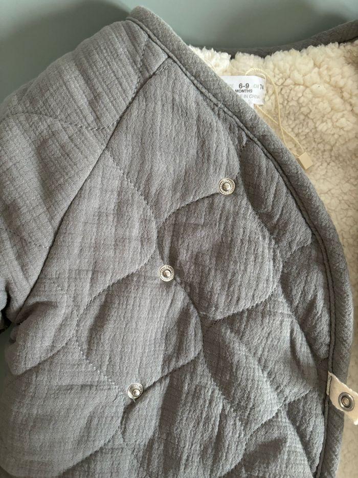 Combinaison manteau élégant Zara bébé gris  6-9 mois - photo numéro 3