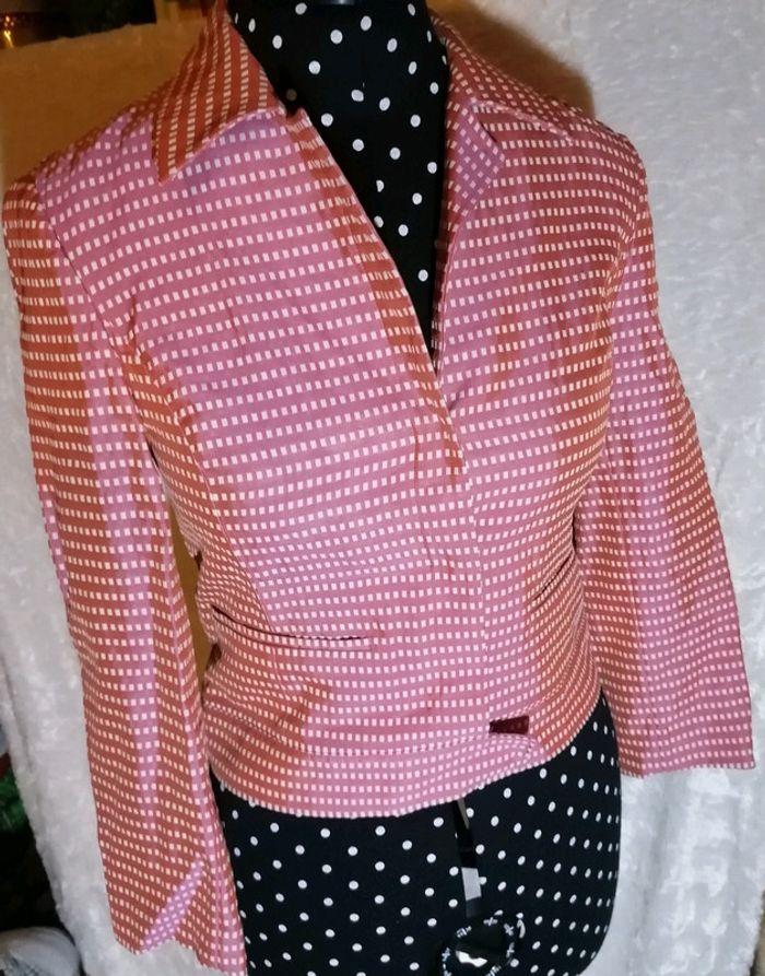 💎 Veste / Blazer tailleur rose bonbon à pois Épisode 💎 - photo numéro 2