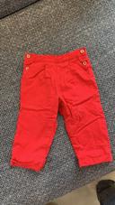 Pantalon rouge, bout’chou, 6 mois en très bon état