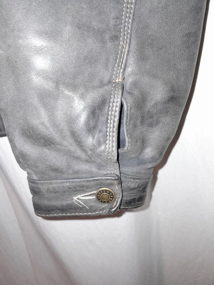 Blouson en cuir doublé vintage Vent couvert taille S - photo numéro 4