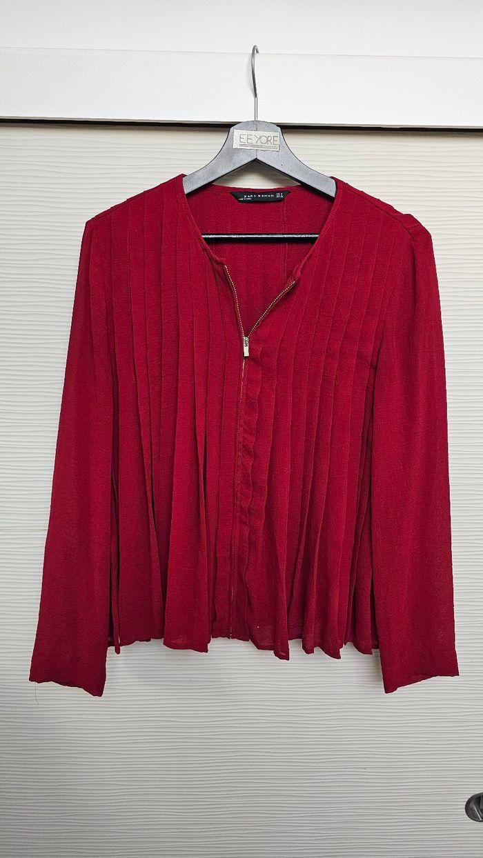 Blouse plissée rouge Zara - photo numéro 2