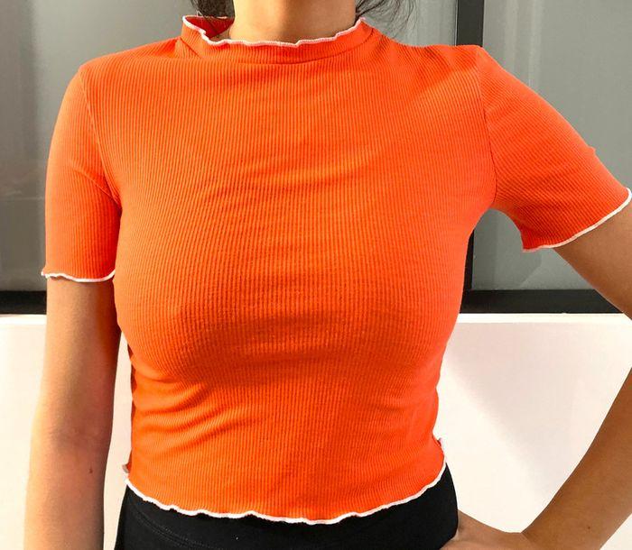 Crop Top Orange Zara - photo numéro 1