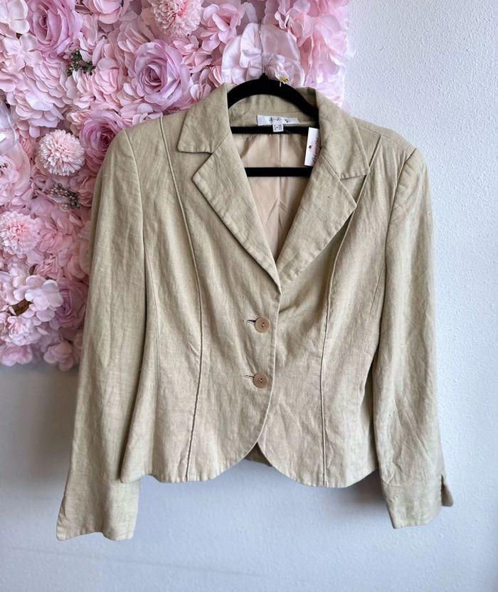 Blazer beige/crème en lin taille 40 - Maison 123 Paris - photo numéro 1