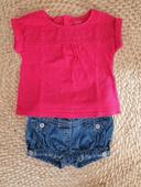 Ensemble short + tee shirt 6M