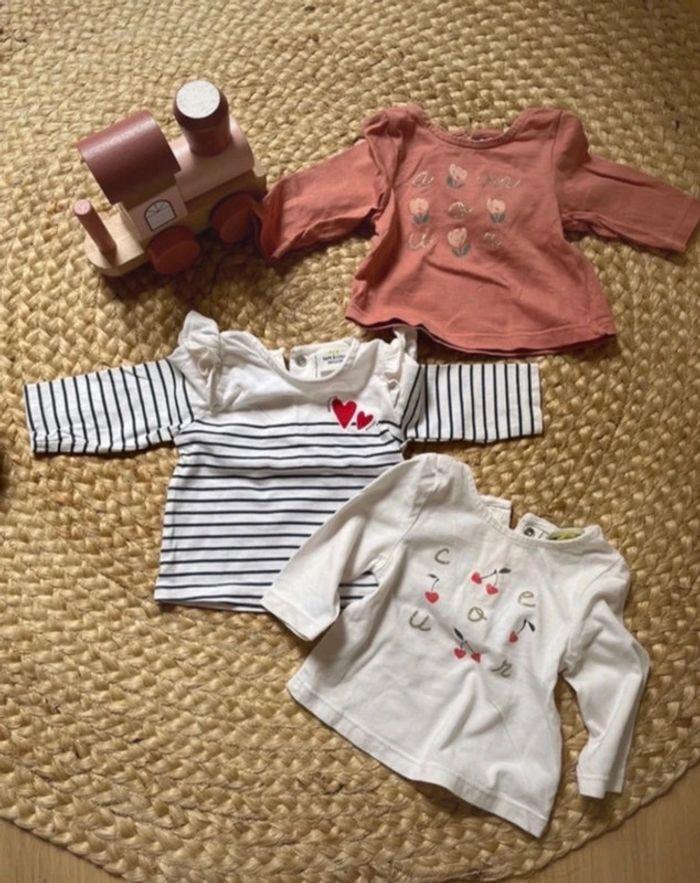 Lot de 3 tee shirt bébé fille tape a l'œil