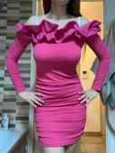 Robe manche longue rose