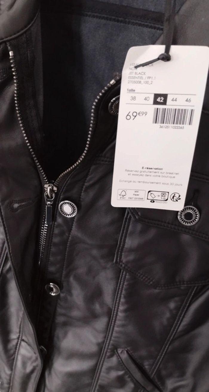 Veste femme simili cuir noire taille 42 Bréal - photo numéro 3