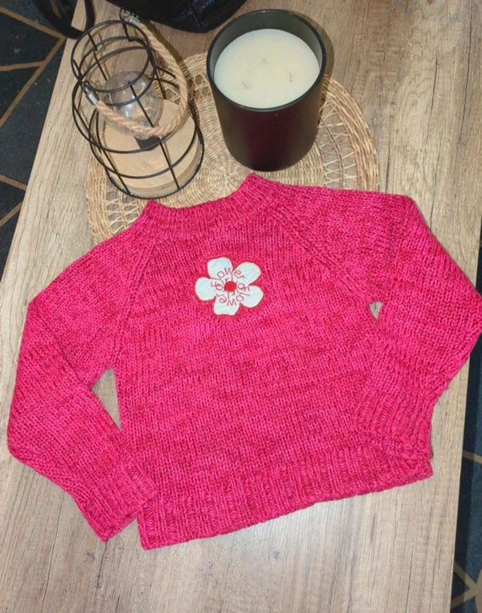 Pull fleur rose framboise bac 1 - photo numéro 2