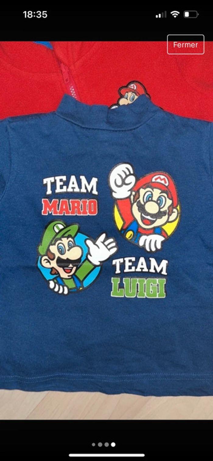 Veste tee-shirts manche longue bébé mario neuf - photo numéro 3