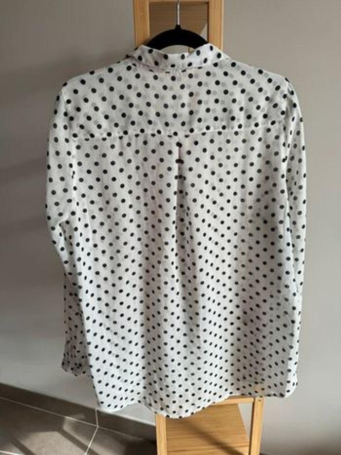 Blouse Camaïeu blanche pois noirs Taille 42/44 - photo numéro 8