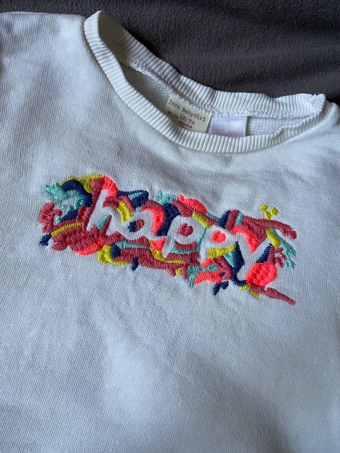 Sweat-shirt Happy 18/24 mois Zara Baby - photo numéro 2