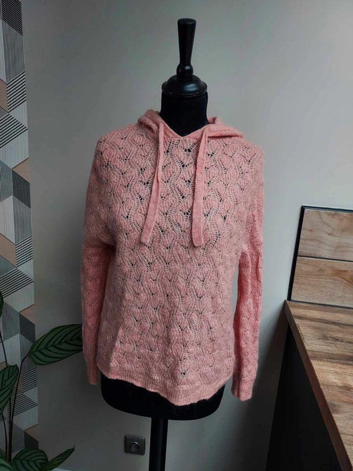 Joli pull Camaïeu couleur rose avec laine et mohair - photo numéro 1