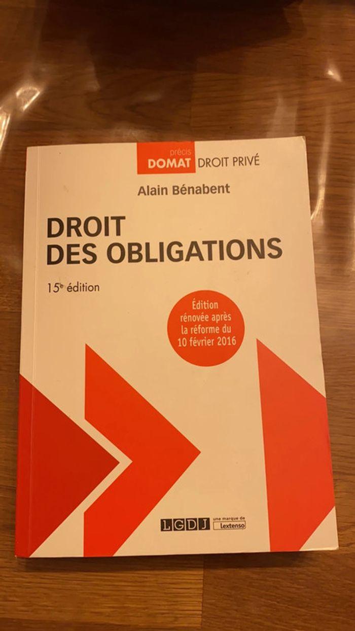 Droit des obligations 15e édition