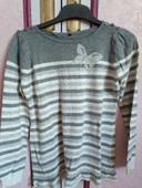 Pull " ONU22" gris- blanc en T.40 ( 20% laine)