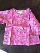 Blouse violet rose à fleurs 6 mois