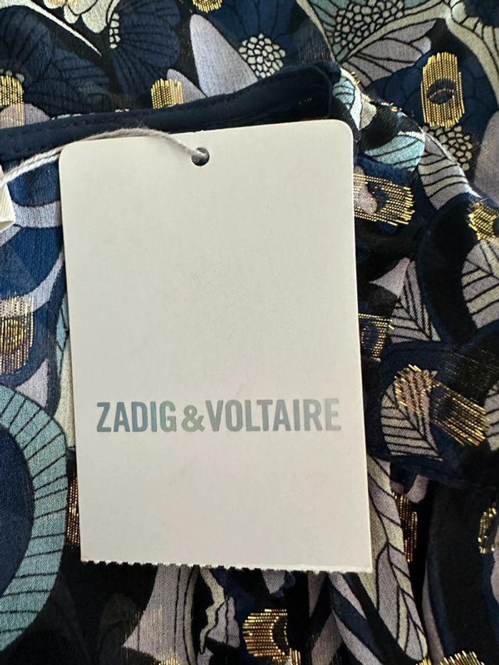 Blouse voile soie Zadig et Voltaire T:M marine et or - photo numéro 7