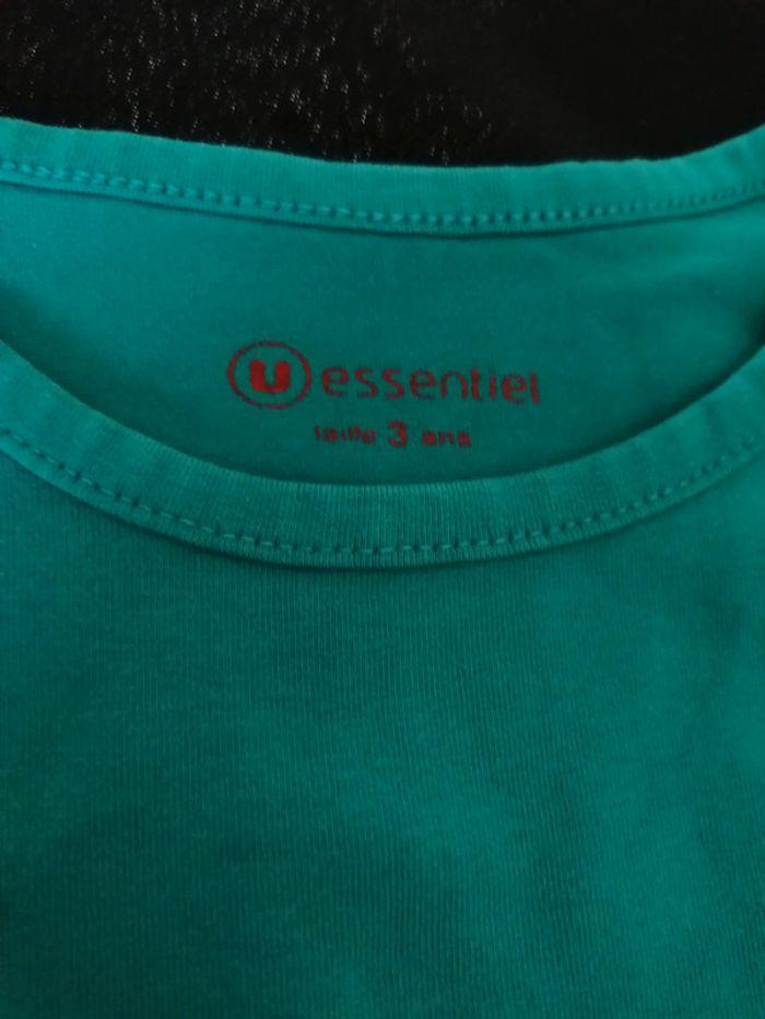 T shirt manche courte turquoise bleu/vert 3 ans - photo numéro 2