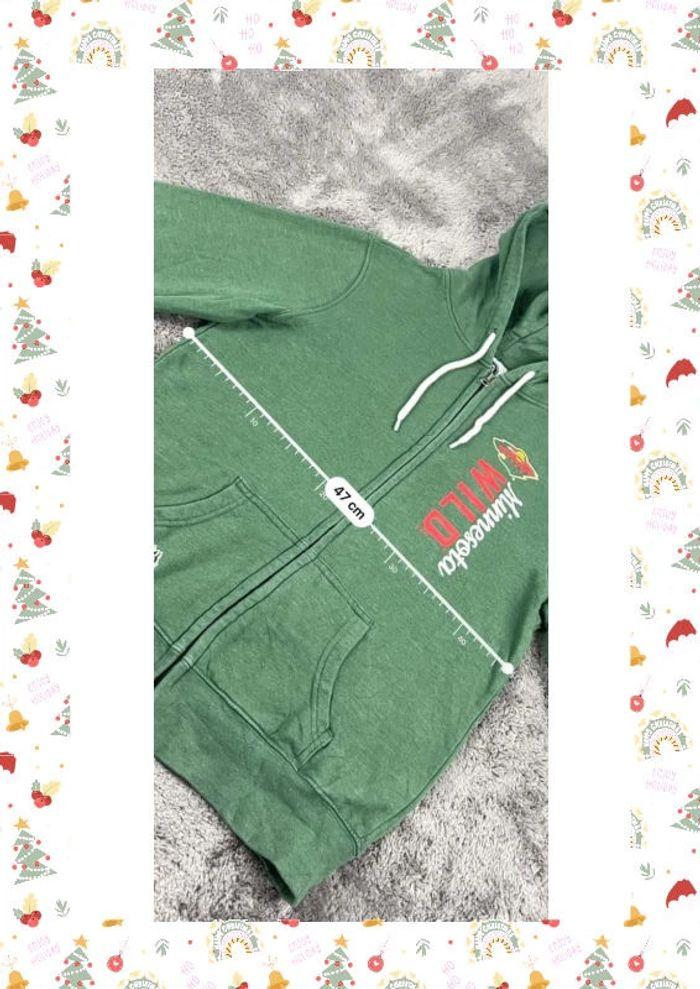 👕 Sweat à capuche Veste University Rare Vintage y2k 90s 2000s Minnesota Wild Vert Taille S 👕 - photo numéro 4