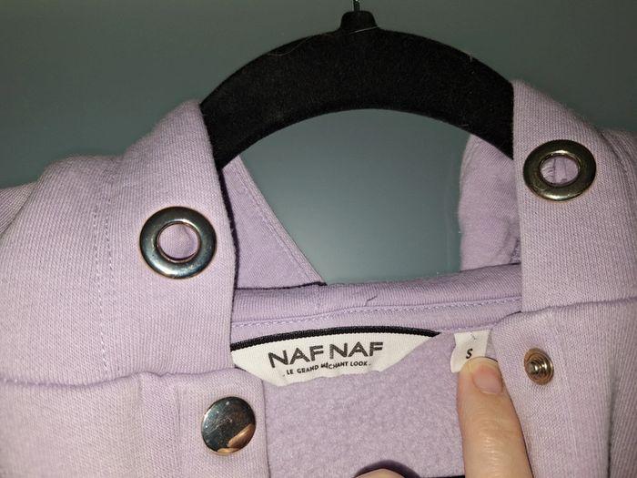 Pull / robe sweat à capuche mauve Naf Naf taille S - photo numéro 2