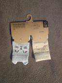 * Lot de 2 paires de chaussettes antidérapantes motifs chat gris beige 17/18 Kiabi #1