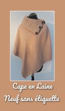 Cape en laine beige Taille Unique