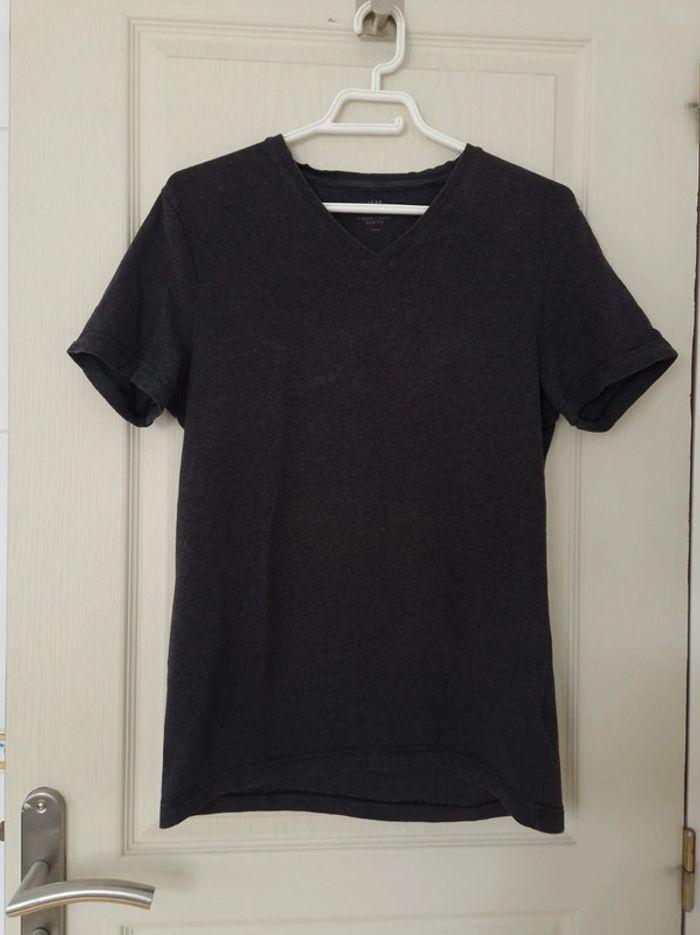 Tee-shirt uni gris foncé homme h&m taille M/38 - photo numéro 1