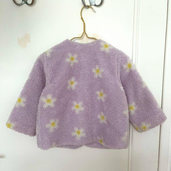 Veste molletonnée violette à fleurs - Taille 2 ans (Hiver) - photo numéro 2