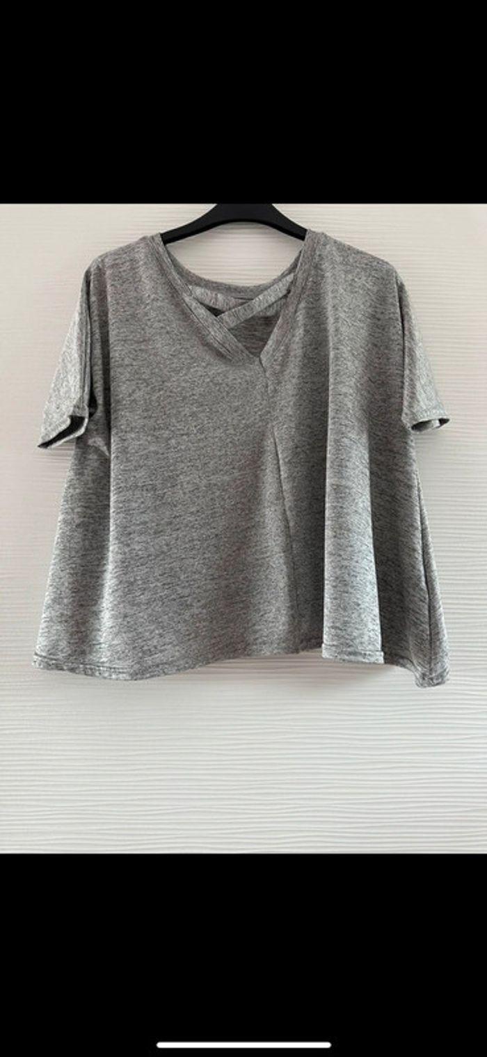 Tee-shirt gris fluide - photo numéro 2