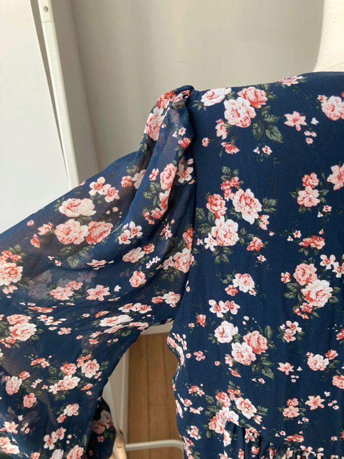 Robe bleue marine imprimé bouquet de rose - photo numéro 11