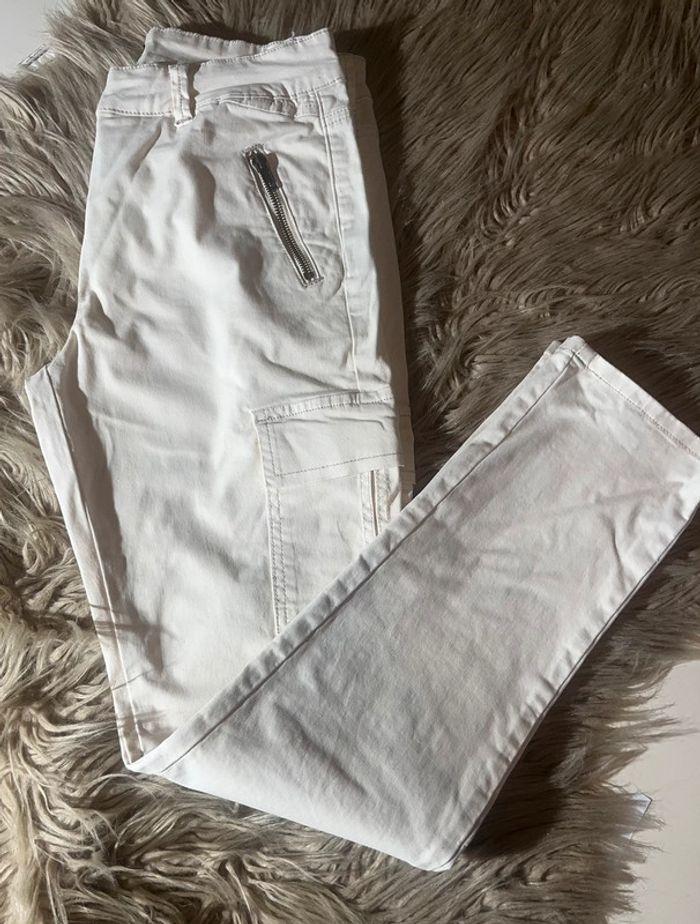 Pantalon cargo crème Bréal taille 38 97% coton - photo numéro 1