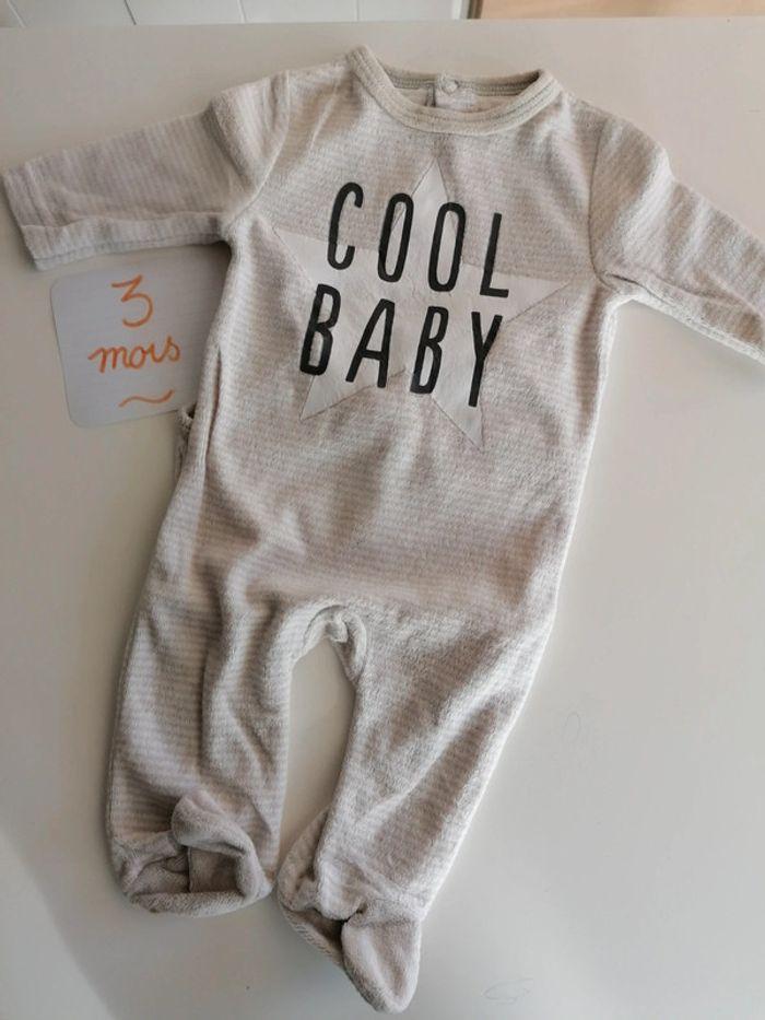 Pyjama velours Bébé Rêve 3 mois - photo numéro 1