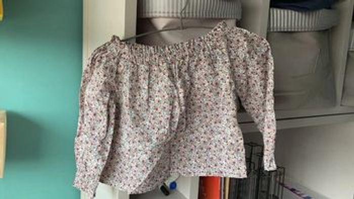 Mango Kids blouse à fleurs épaules nues 8 ans - photo numéro 1