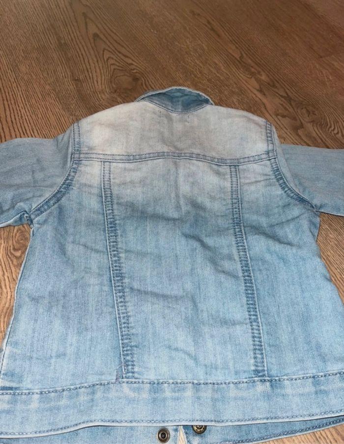 Petite veste en jean bleu clair effet délavé - photo numéro 3