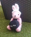 Peluche lapin rose Playboy