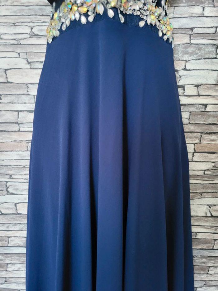 Robe longue cérémonie perles bleu flam mode taille 44 - photo numéro 5